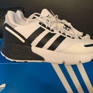 Adidas black and white shoes